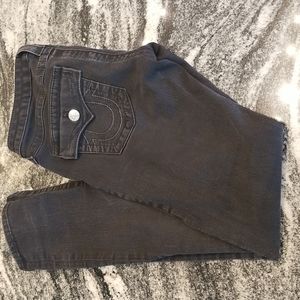 (W29) True Religion Skinny Stretch Black Denim Streetwear American Rock Goth